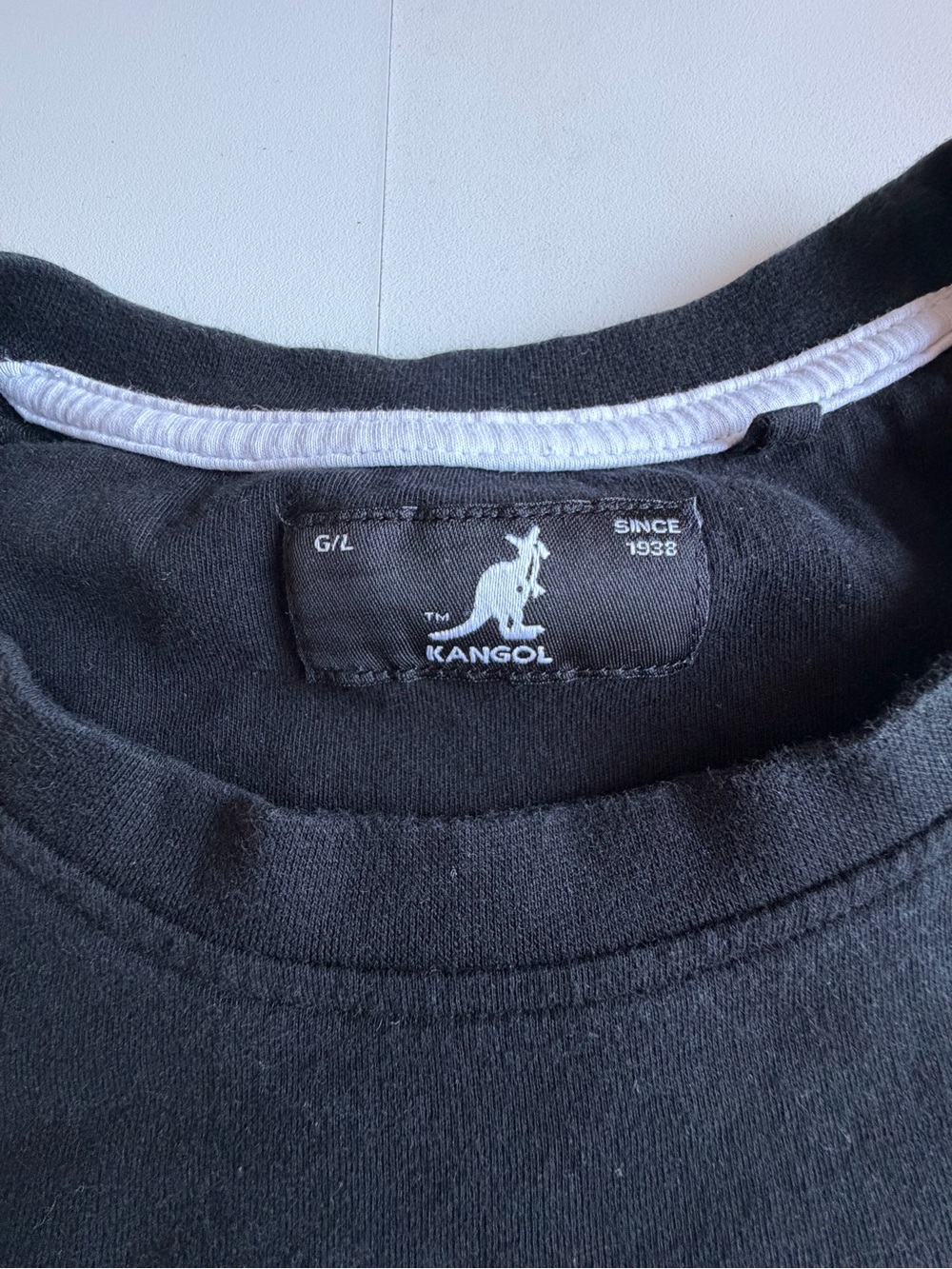Kangol Black & White Logo Chest Stripe T‑Shirt - Picture 3 of 4